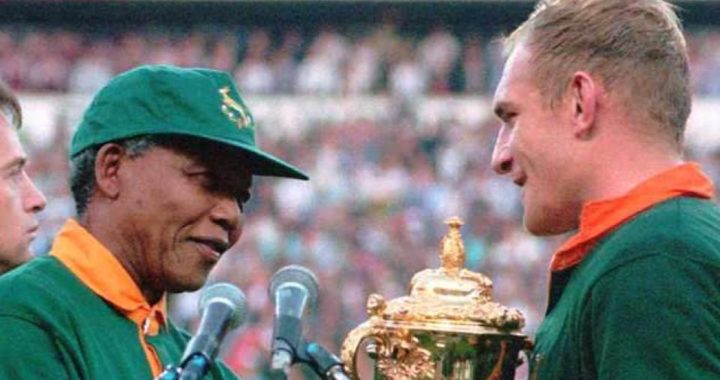 nelson mandela and francios pieneer 1995 rugby world cup