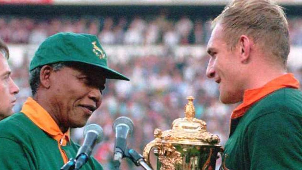 nelson mandela and francios pieneer 1995 rugby world cup